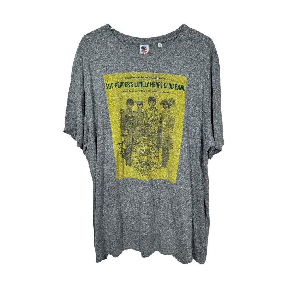Junk Food Beatles Sgt Pepper's Lonely Heart Club Band Tee XXL New Gray Soft